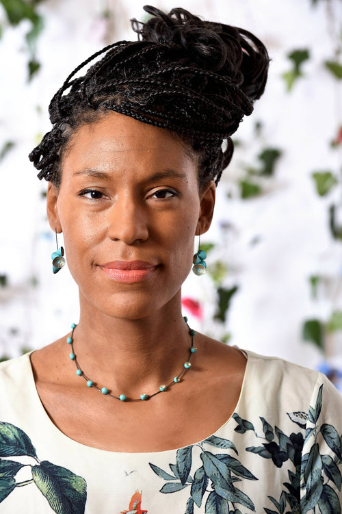 Boucles d'oreilles Nénuphar turquoise et or | EMPREINTES Paris - EMPREINTES Paris