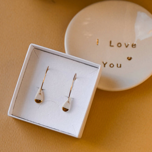 Créoles Goutte en porcelaine et or | EMPREINTES Paris - EMPREINTES Paris