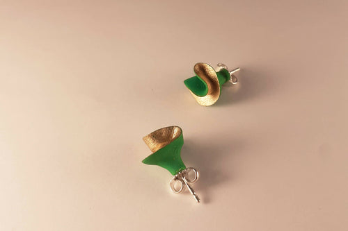 Boucles d'oreilles Synergie vert et or | EMPREINTES Paris - EMPREINTES Paris