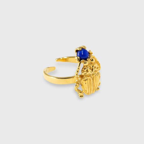 Bague Scarabée Lapis plaqué or | EMPREINTES Paris - EMPREINTES Paris