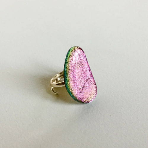 Bague FÈVE dichroïque rose | EMPREINTES Paris - EMPREINTES Paris