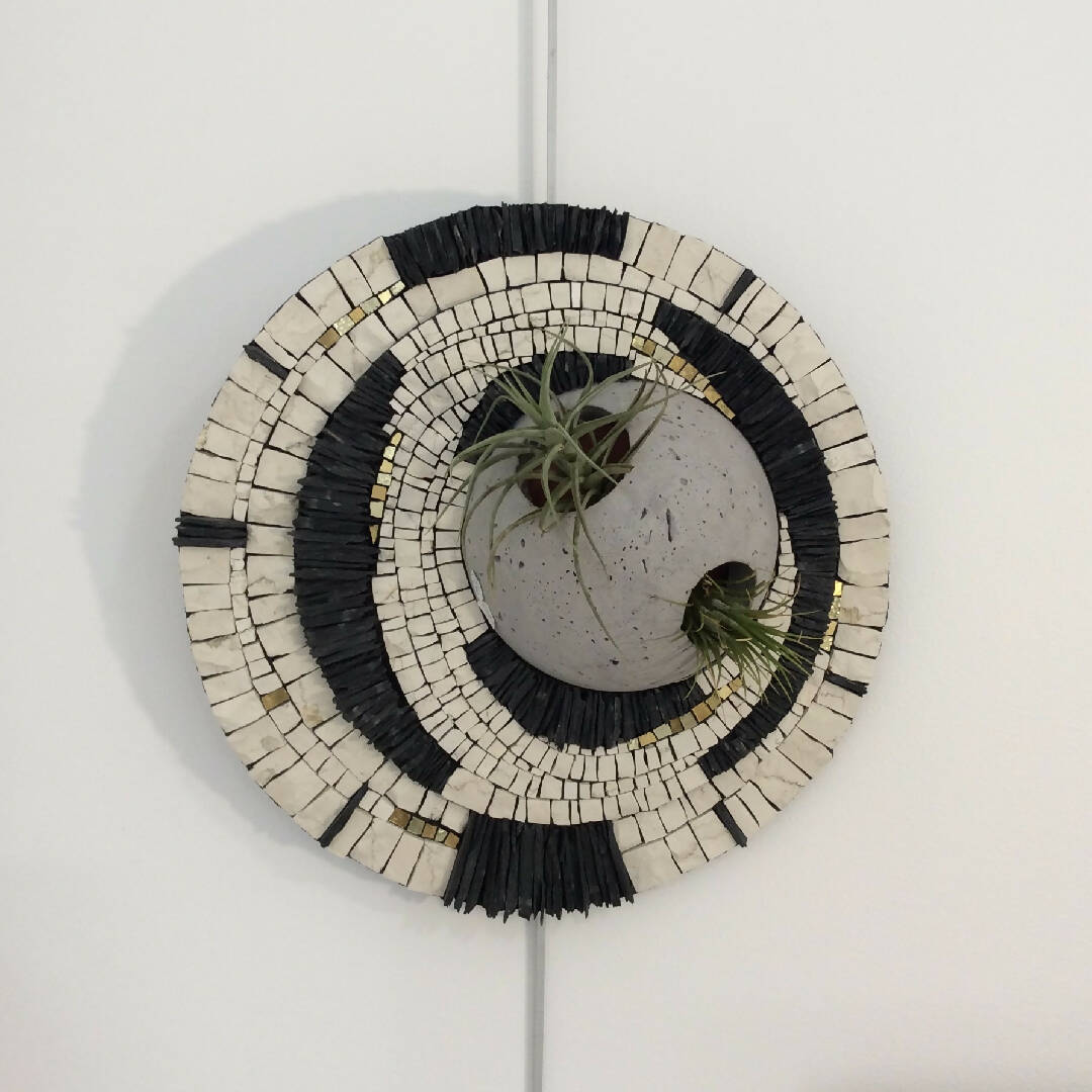 Tableau végétal mosaïque noir blanc | EMPREINTES Paris