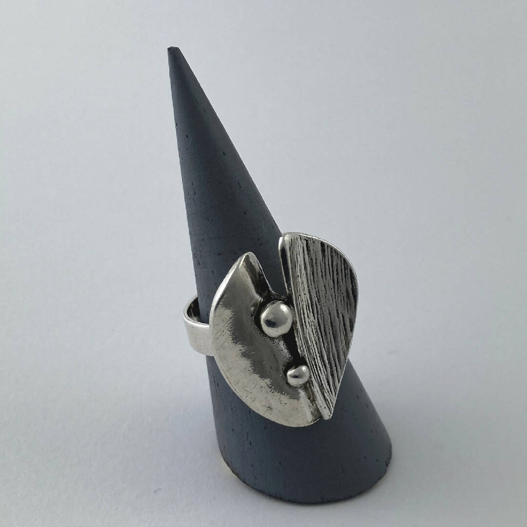 Bague réglable en étain argentée 6 | EMPREINTES Paris