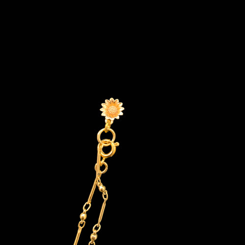 Pendentif sautoir long coquelicot bleu | EMPREINTES Paris - EMPREINTES Paris