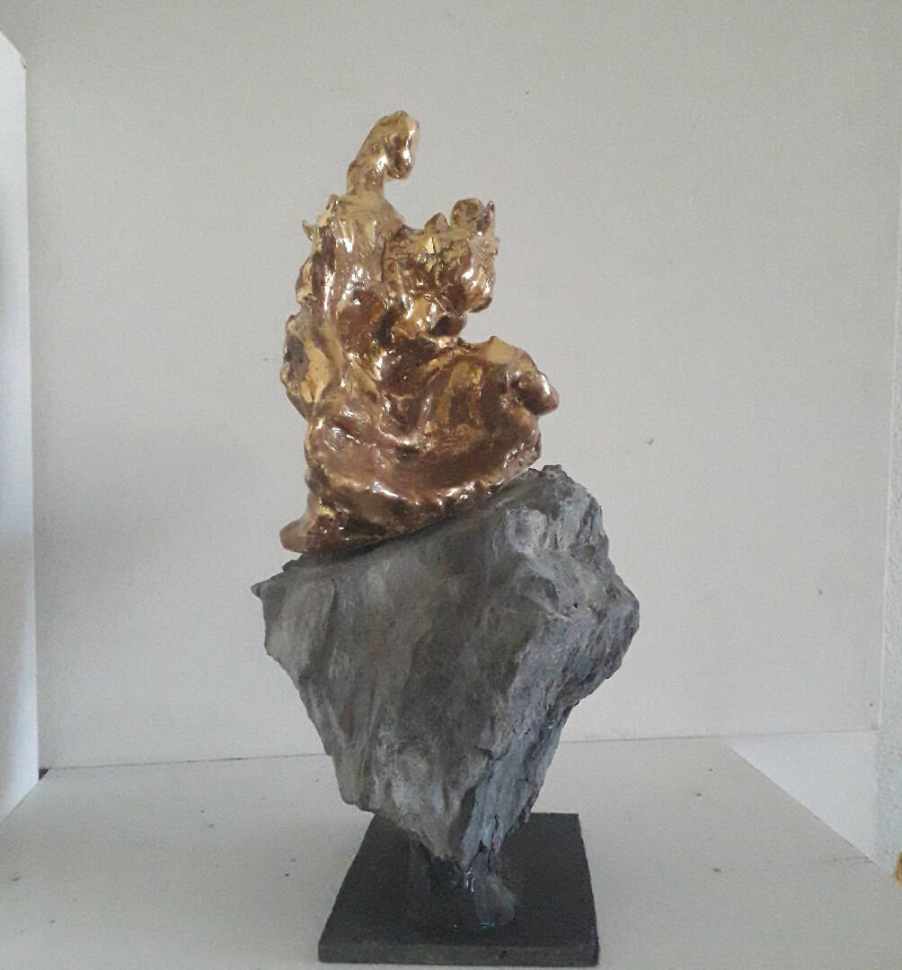 Sculpture MINERAI+OR-VIERGE AU ROCHER | EMPREINTES Paris