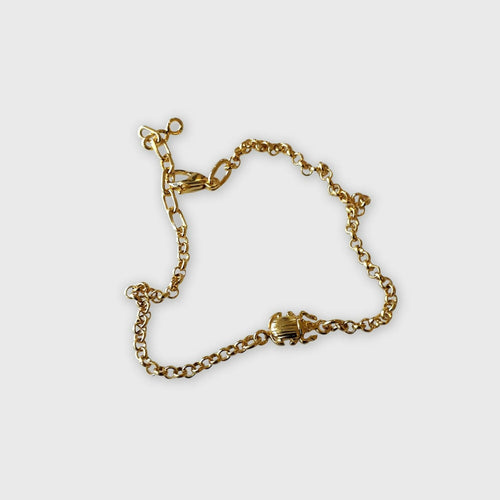 Bracelet Chaine Scarabée équilibre plaqué or | EMPREINTES Paris - EMPREINTES Paris