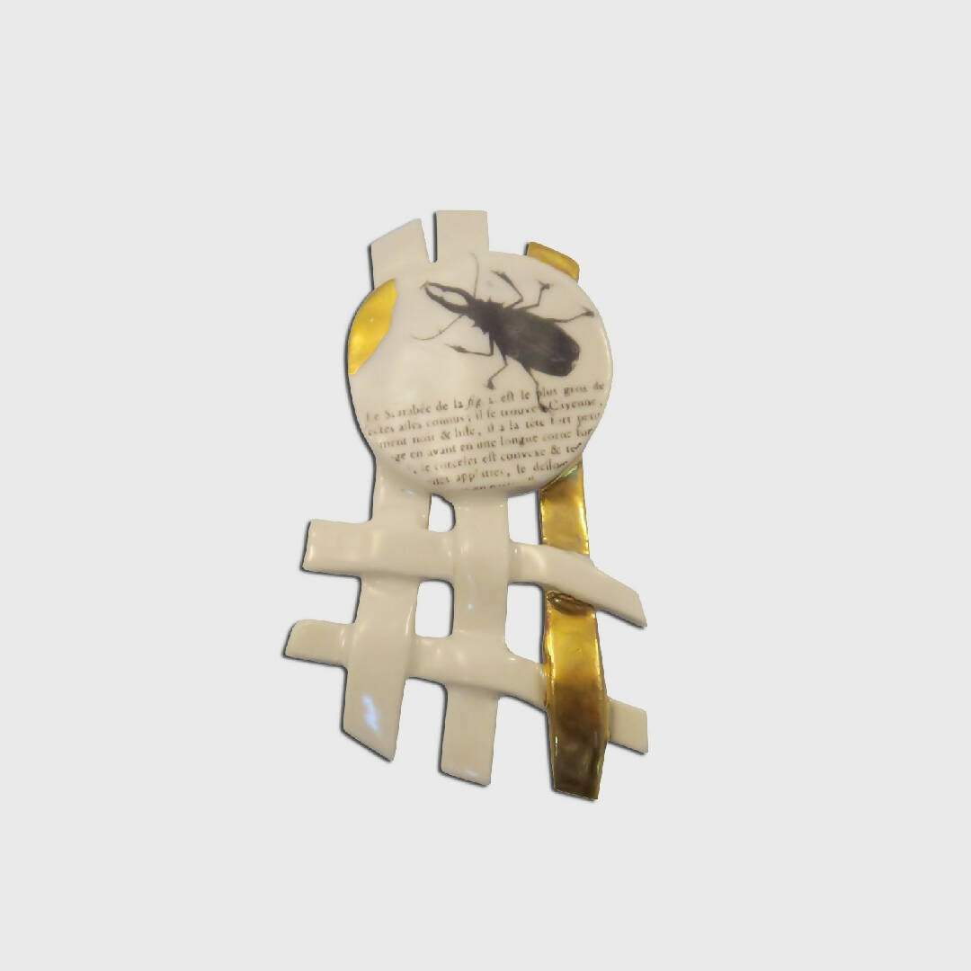 Broche Histoire naturelle tissée, insecte | EMPREINTES Paris