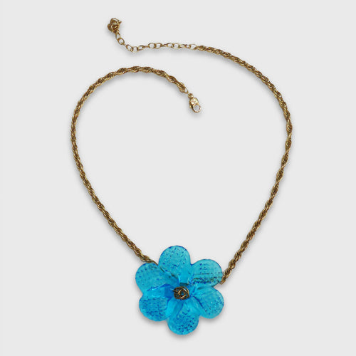 Collier fleur bleu TREILLE | EMPREINTES Paris - EMPREINTES Paris
