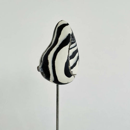 Sculpture sein porcelaine noire et blanche et liserés argent | EMPREINTES Paris - EMPREINTES Paris