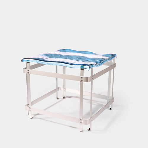 Table basse en verre bleu MER CALME | EMPREINTES Paris - EMPREINTES Paris