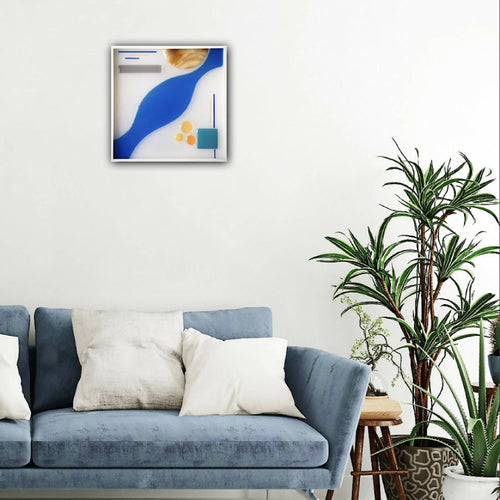 Applique carrée. Ondulation bleue | EMPREINTES Paris - EMPREINTES Paris