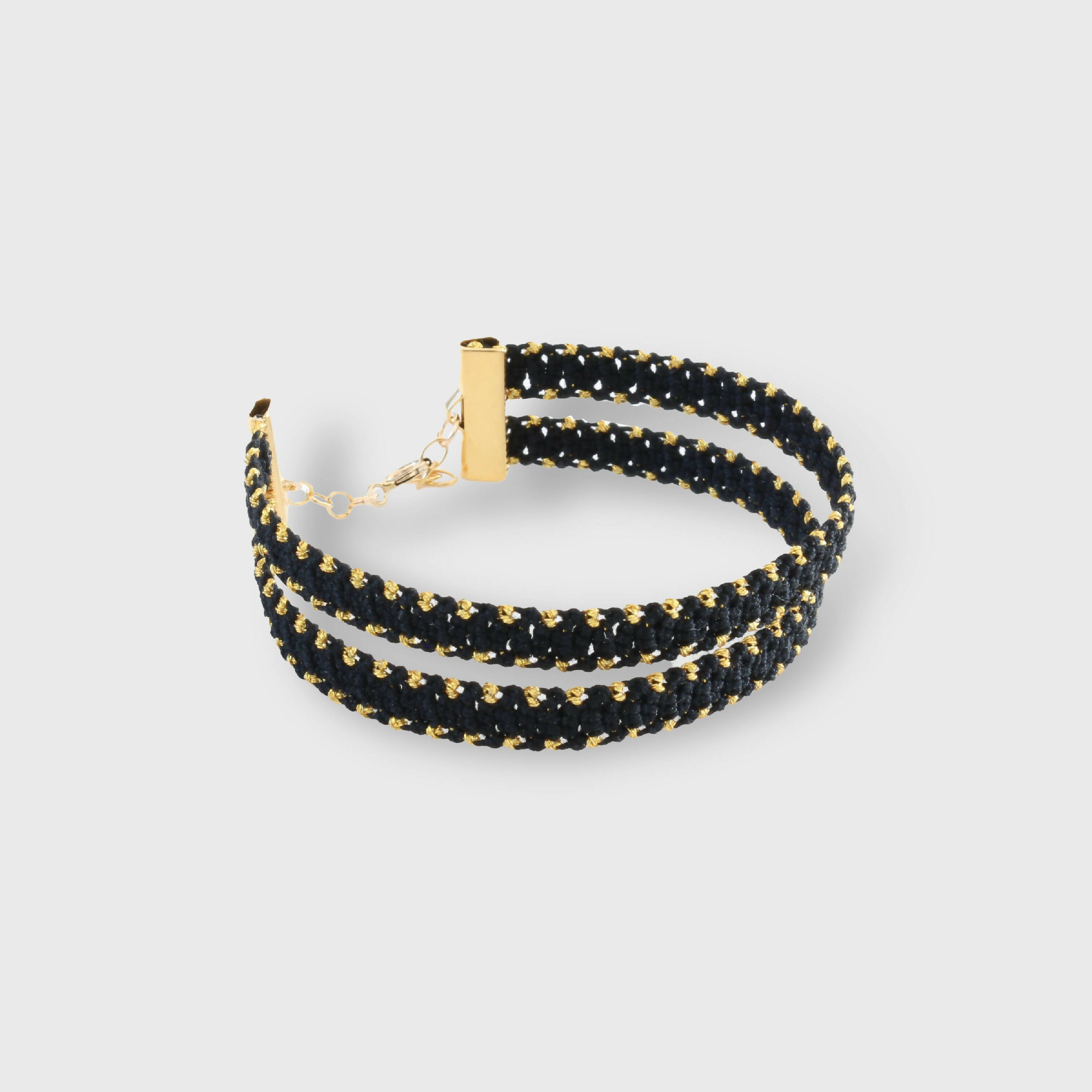 Bracelet dentelle Karra double bandeau noir | EMPREINTES Paris | EMPREINTES Paris