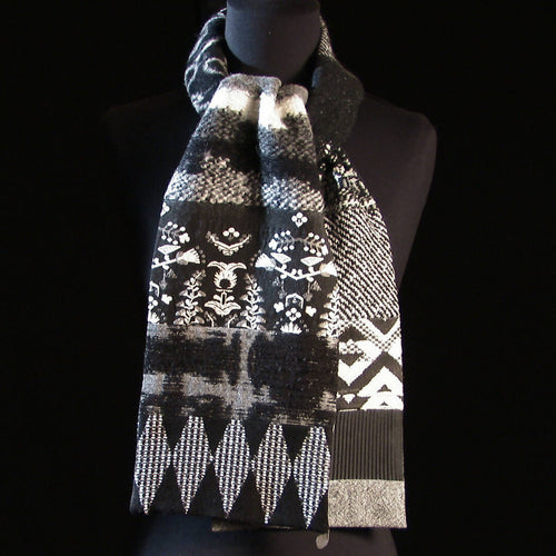 Écharpe hivernale homme- noir ecru | EMPREINTES Paris - EMPREINTES Paris