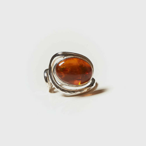 Bague VOLUPTIA en argent avec une ambre. | EMPREINTES Paris - EMPREINTES Paris