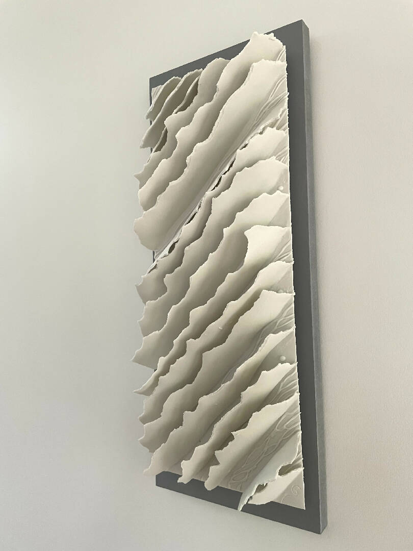 Bas relief tableau papier porcelaine collection écorce chemin de traverse I | EMPREINTES Paris