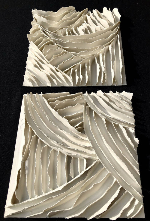 Bas relief tableau papier porcelaine collection écorce De ci-de là II | EMPREINTES Paris - EMPREINTES Paris