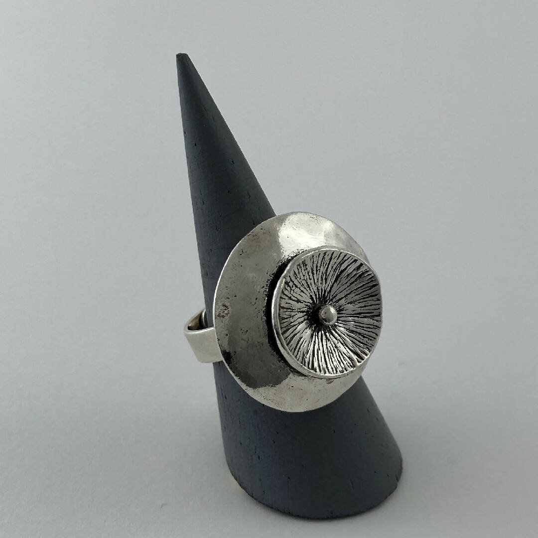 Bague réglable en étain argentée 12 | EMPREINTES Paris