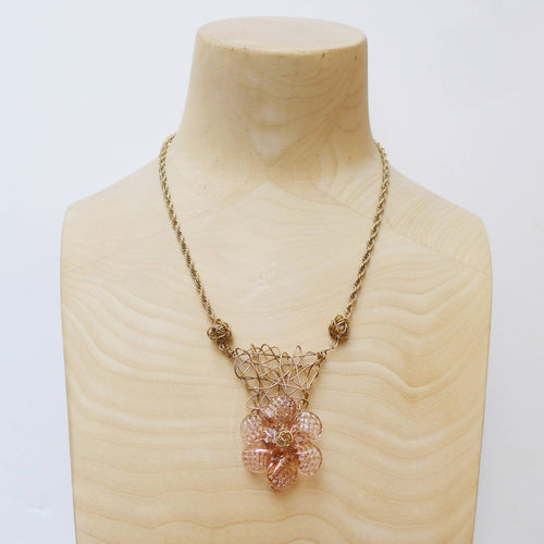 Collier pendentif fleur Rose TREILLE | EMPREINTES Paris - EMPREINTES Paris