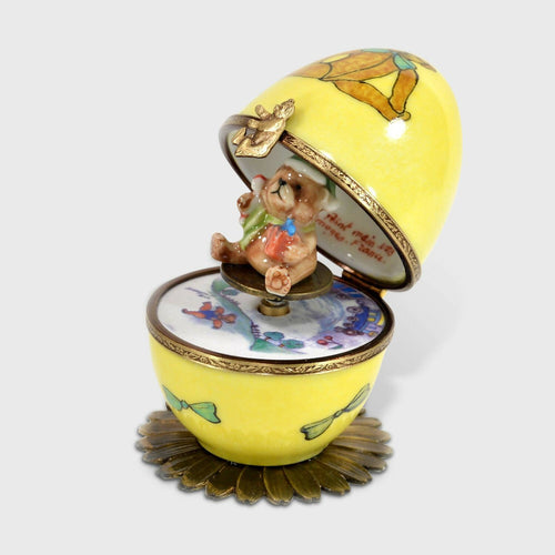 Œuf musical jaune ourson brun | EMPREINTES Paris - EMPREINTES Paris