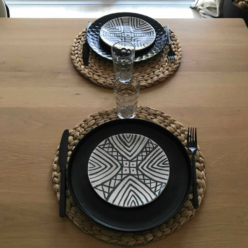 Ensemble de 3 Assiettes Ethnik Black | EMPREINTES Paris - EMPREINTES Paris