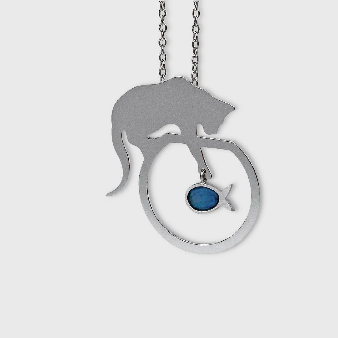 Collier chat et poisson bleu | EMPREINTES Paris