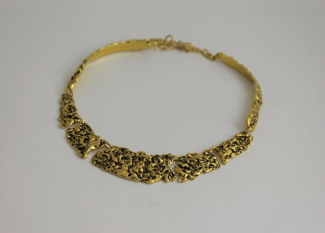 Collier réglable en étain Doré 5 | EMPREINTES Paris