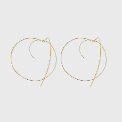 Créoles sur le fil Or 18 carats | EMPREINTES Paris - EMPREINTES Paris