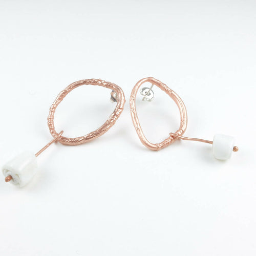 Boucles d'oreilles porcelaine cuivre Oh | EMPREINTES Paris - EMPREINTES Paris