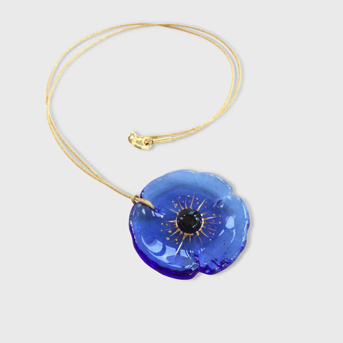Pendentif COQUELICOT bleu ciel | EMPREINTES Paris - EMPREINTES Paris