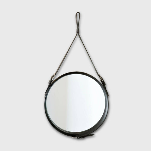 Miroir Alek cuir noir | EMPREINTES Paris - EMPREINTES Paris