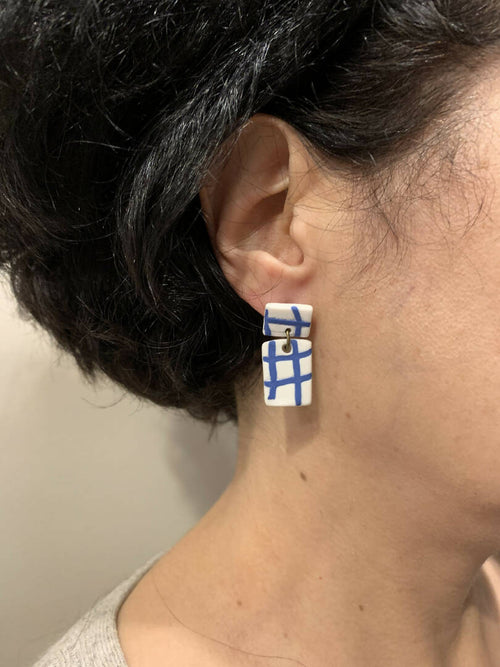 Boucles d'oreilles pendantes Collection Quadrille II | EMPREINTES Paris - EMPREINTES Paris