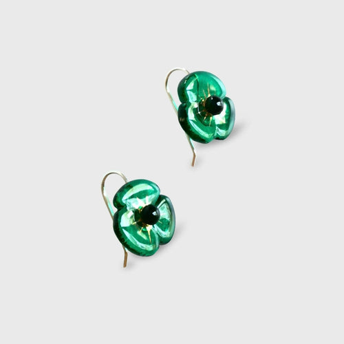 Boucles d'oreilles COQUELICOT émeraude | EMPREINTES Paris - EMPREINTES Paris