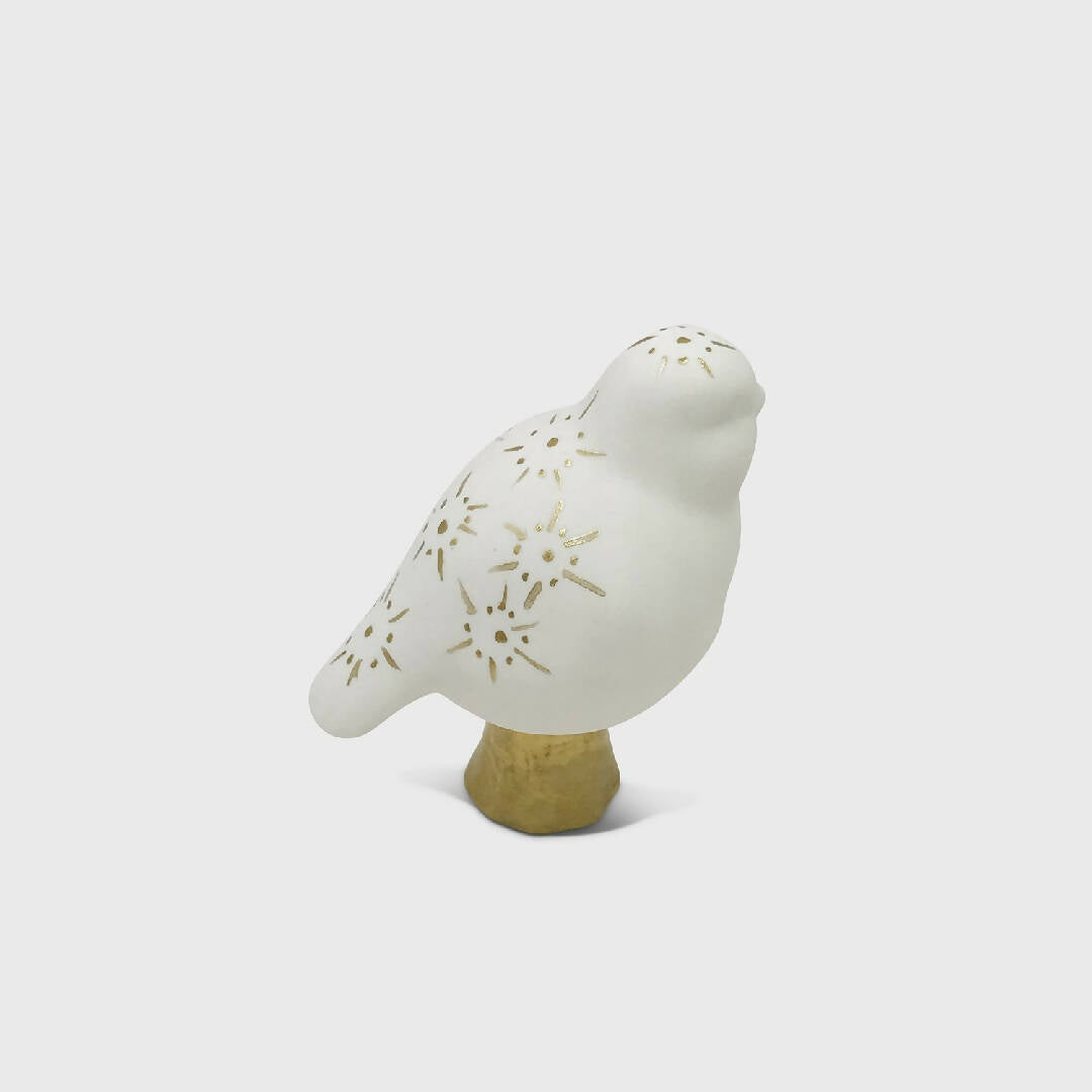 Oiseau porcelaine et Or - Motif petits pois/ Etoiles | EMPREINTES Paris