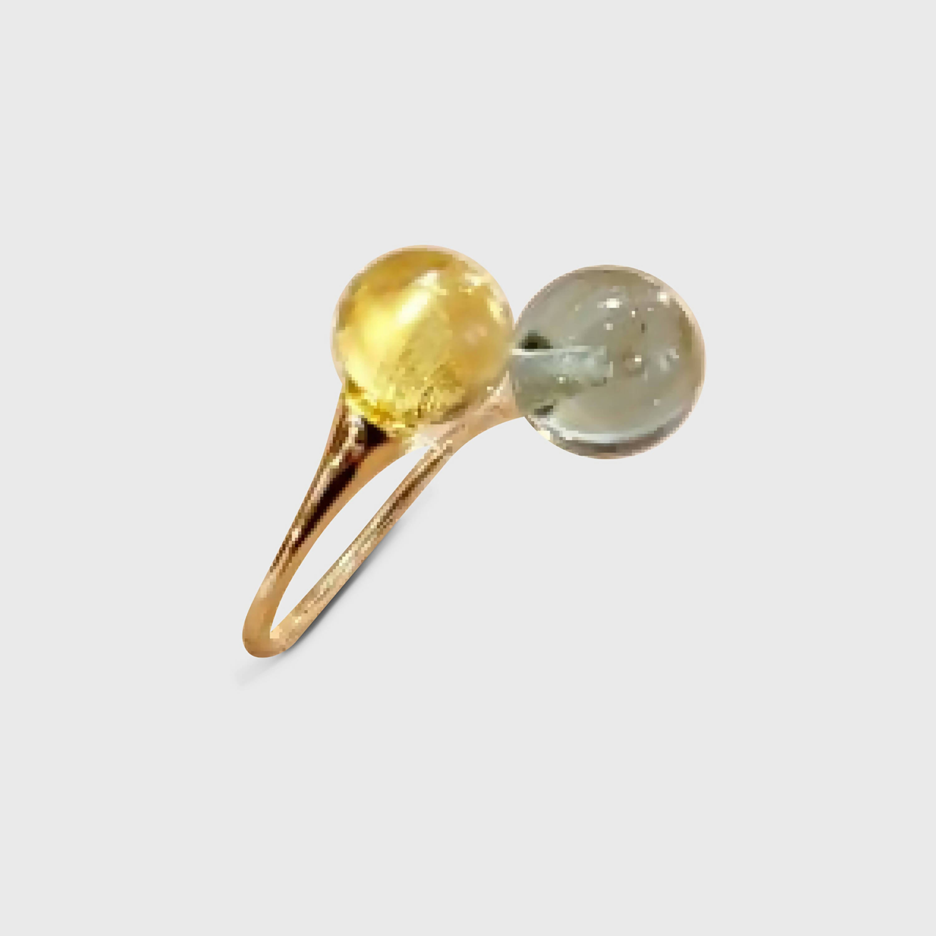 Bague perles de verres dorée et transparente | EMPREINTES Paris