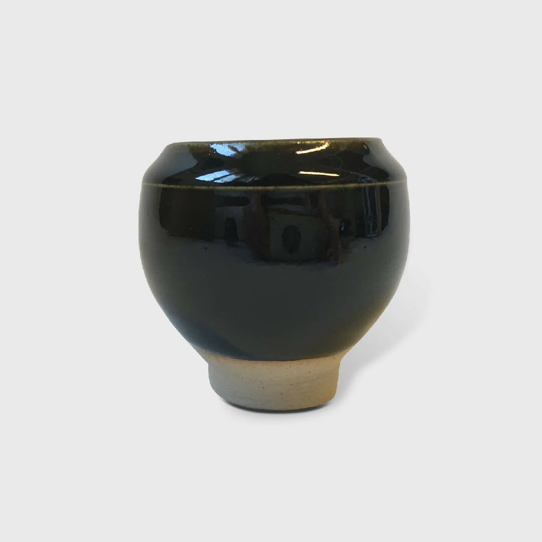 Petit Vase Noir-Oribe n°2 en grès | EMPREINTES Paris