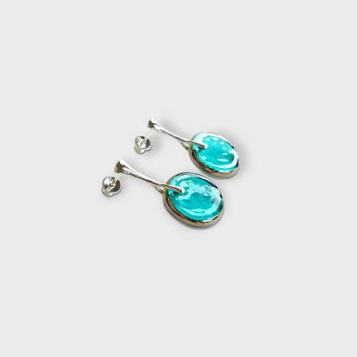 Boucles d'oreilles PLEINE LUNE vert d'eau | EMPREINTES Paris - EMPREINTES Paris