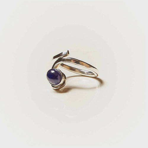 Bague PERCE NEIGE en argent avec un Lapis lazuli. | EMPREINTES Paris - EMPREINTES Paris