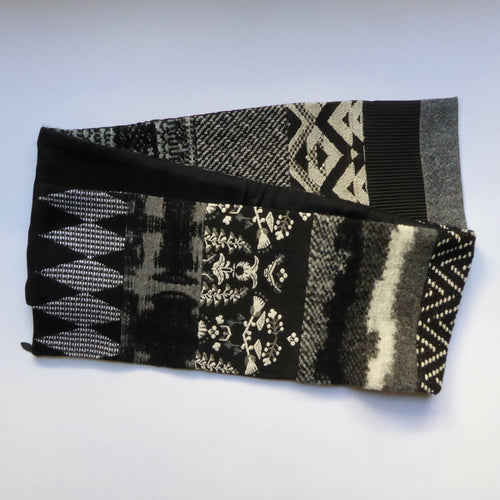 Écharpe hivernale homme- noir ecru | EMPREINTES Paris - EMPREINTES Paris