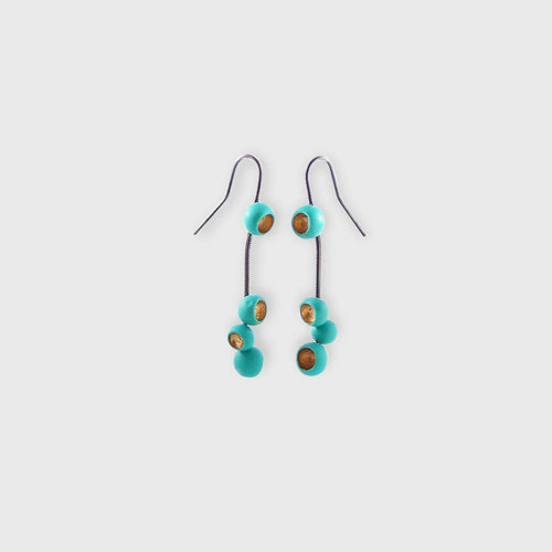 Boucles d'oreilles longues Sénécio turquoise | EMPREINTES Paris - EMPREINTES Paris