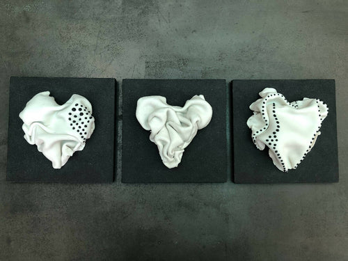 Bas relief tableau collection cœur porcelaine dentelle 2 | EMPREINTES Paris - EMPREINTES Paris