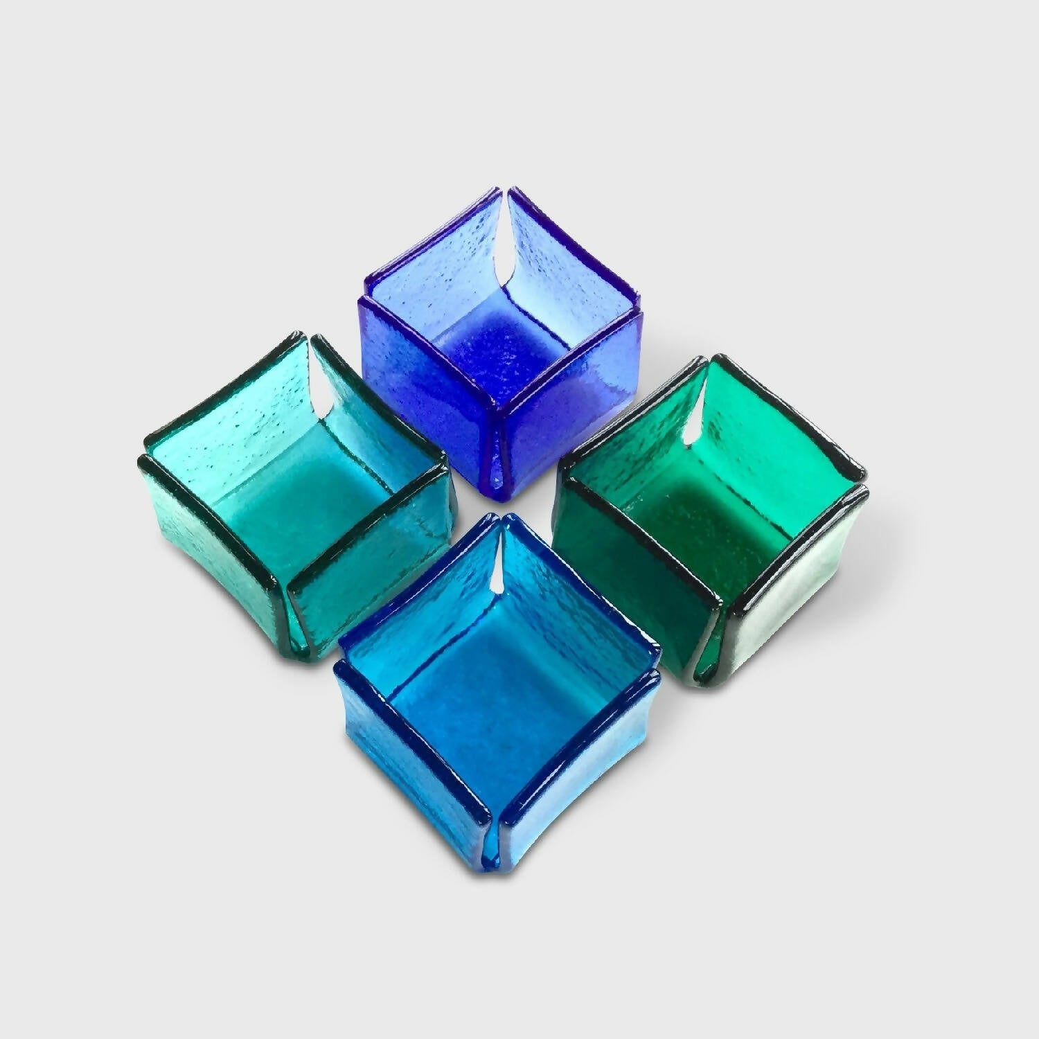 Coffret 4 Bougeoirs GLAÇON bleu vert | EMPREINTES Paris