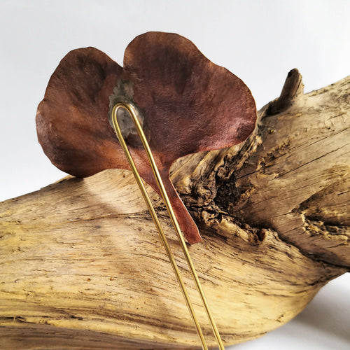 Pince à chignon Ginkgo Biloba en cuivre | EMPREINTES Paris - EMPREINTES Paris