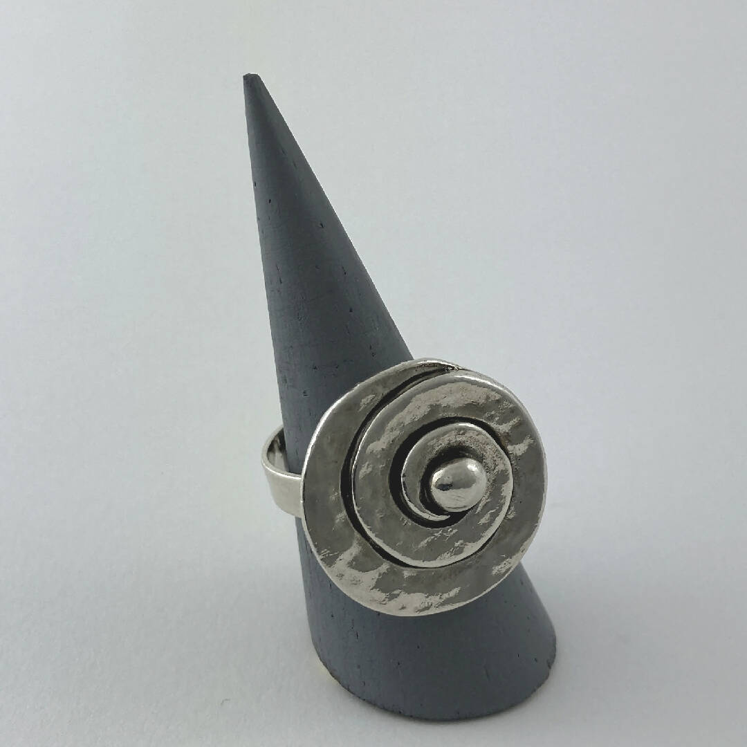 Bague réglable en étain argentée 8 | EMPREINTES Paris