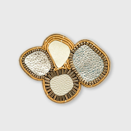 Broche 4 cellules dorée | EMPREINTES Paris - EMPREINTES Paris