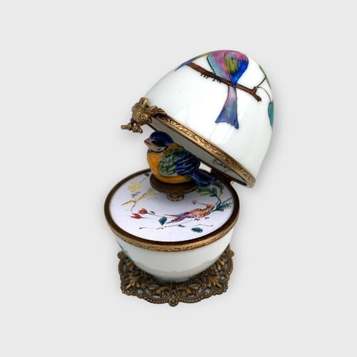 Boite à musique blanche décor oiseau | EMPREINTES Paris - EMPREINTES Paris