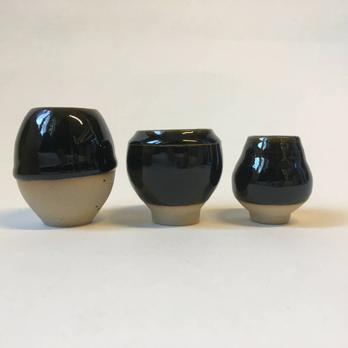 Petit Vase Noir-Oribe n°1 en grès | EMPREINTES Paris - EMPREINTES Paris