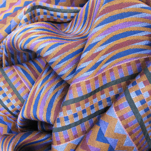 Écharpe midi laine soie multico daim sismique zigzig | EMPREINTES Paris - EMPREINTES Paris