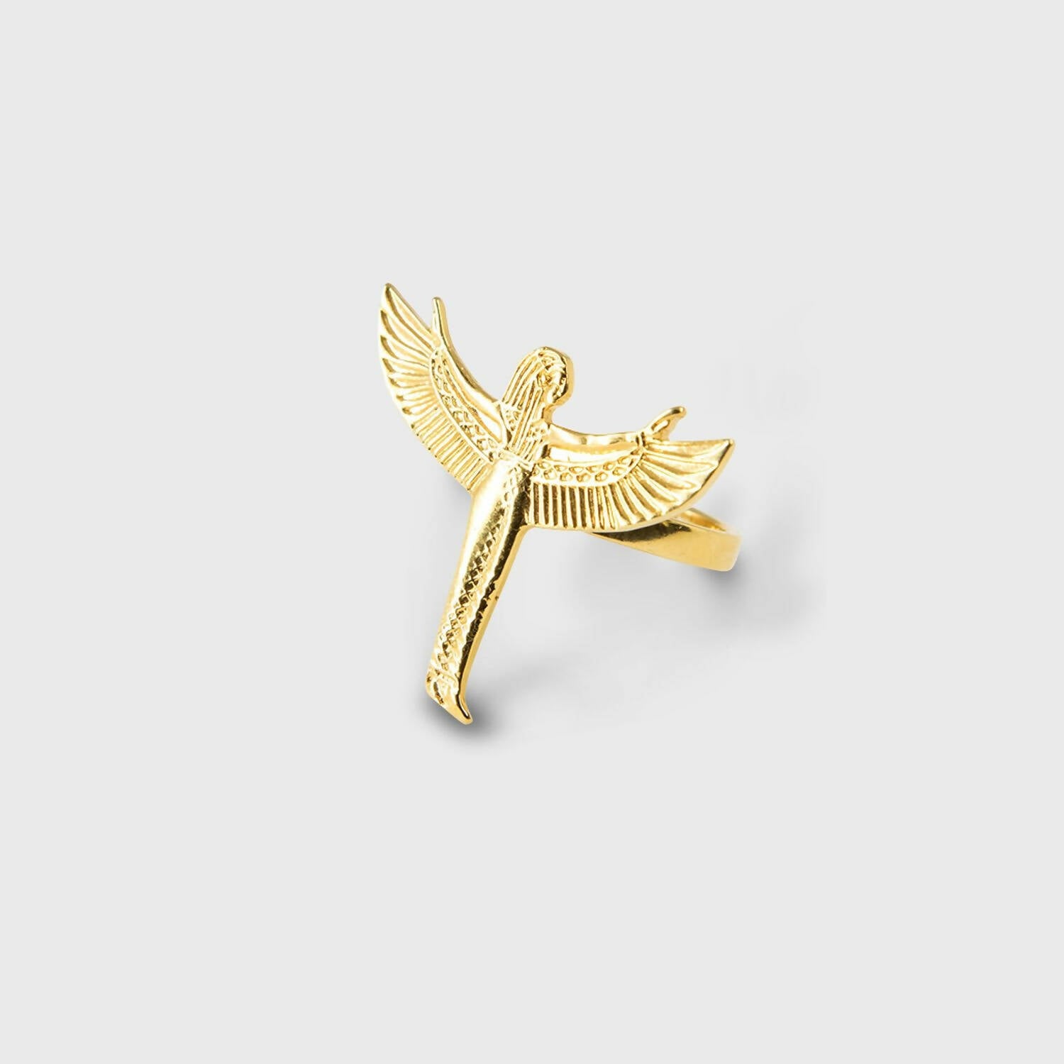 Bague déesse Isis – L’envol plaqué or | EMPREINTES Paris