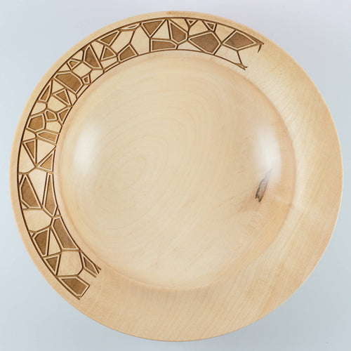 Petit plat en bois d'érable avec gravures géométriques | EMPREINTES Paris - EMPREINTES Paris