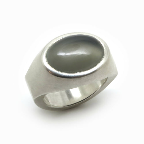 Chevalière ovale pierre de lune | EMPREINTES Paris - EMPREINTES Paris